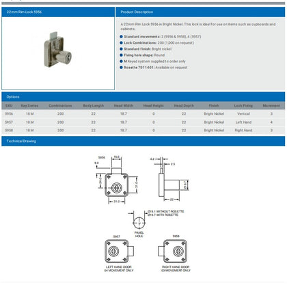L&F 5956 / 5957 / 5958 RIM LOCKS