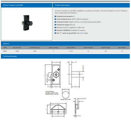 L&F TAMBOUR LOCK 5897