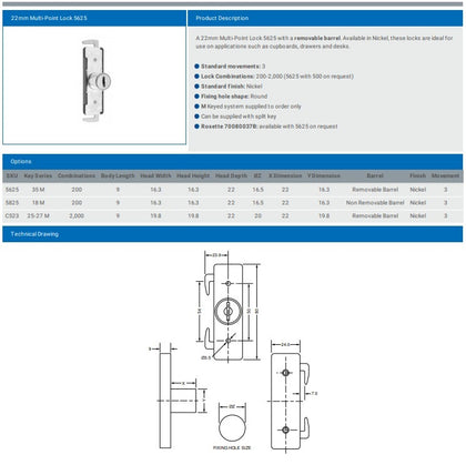 L&F 5825 MULTI POINT LOCK
