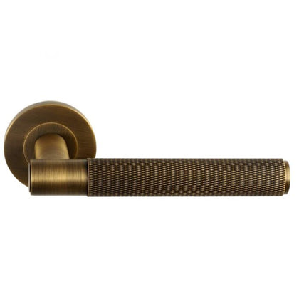 Alexander and Wilks Spitfire Knurled Lever on Round Rose - Pair