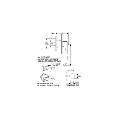 8MM INTERNAL GARAGE DOOR L HANDLE 1632