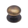 Heritage Brass Cabinet Knob Round Design with Base