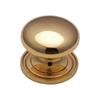 Heritage Brass Cabinet Knob Round Design with Base