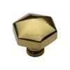 Heritage Brass Cabinet Knob Hexagon Design