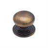 Heritage Brass Cabinet Knob Round Design with Base