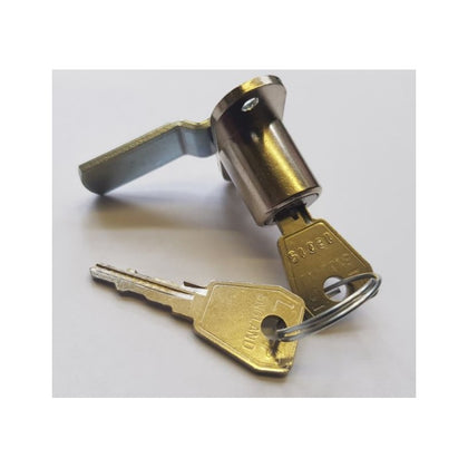 LOWE & FLETCHER 19MM TAMBOUR LOCK 5811 (WITH 3MM CRANKED CAM) SET C/W ROSETTE AND ANGLE KEEP. KEYED ALIKE