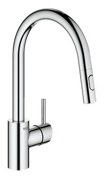 Tap, Single Lever Mixer, Pull Out Spray, C-Spout, Grohe Concetto