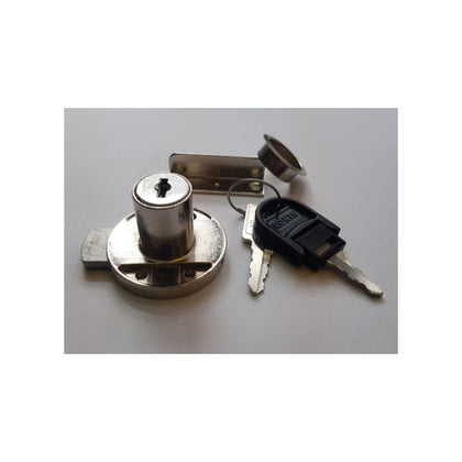 RONIS 18600 RIM CYLINDER CUPBOARD LOCK (SET C/W ANGLE KEEP AND ROSETTE)