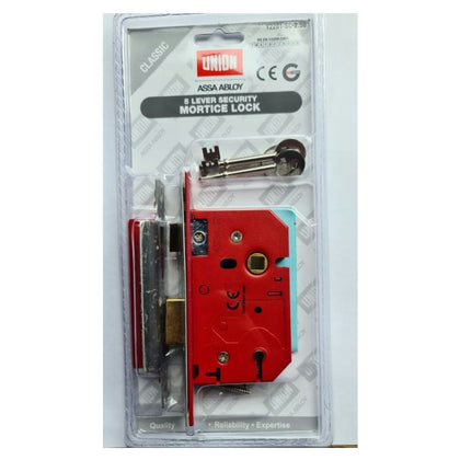 UNION 2201 - 5 LEVER 2.5 INCH MORTICE SASH LOCK SATIN CHROME Y2201-SC-2.50