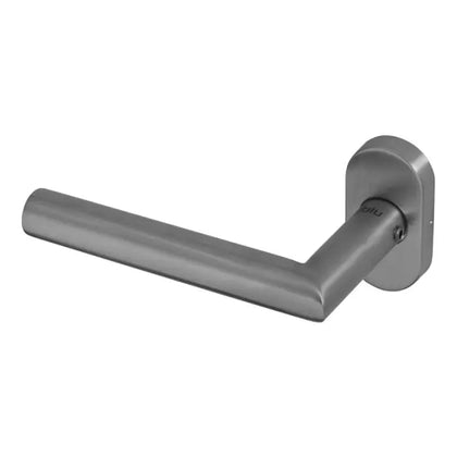 Mitre Door Handle on Oval Rose - 316 Stainless Steel - Pair