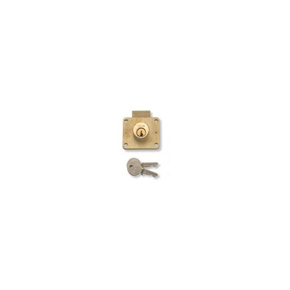 YALE 066S 22MM STRAIGHT DRAWER SPRING BOLT LOCK (BRASS) KEYED ALIKE