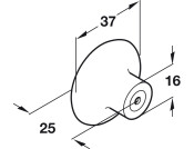 Knob Porcelain White D37x25mm