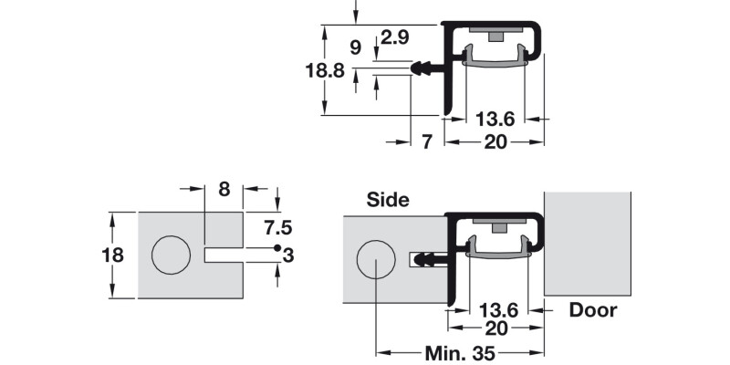 Gola Sys A Hori Prof w LED Slot Alu Silv