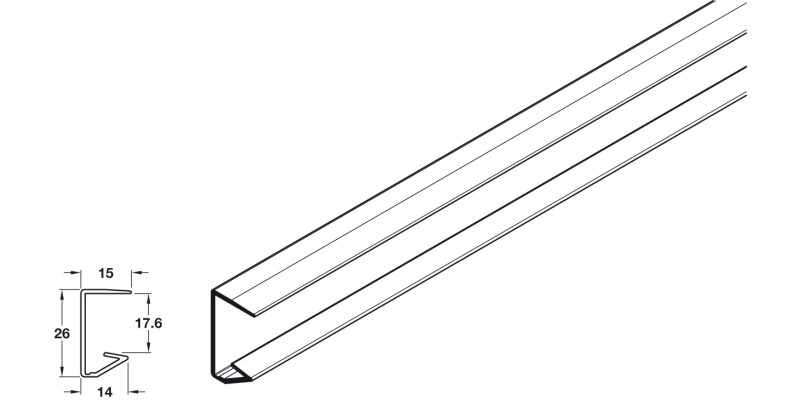 Shelf Strengthener 4.1m Alu Slv Ano