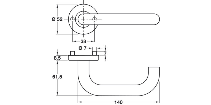 Startec Chase Lvr Hdls/Rose 52mm 304 SSS