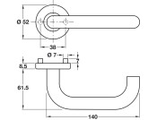 Startec Chase Lvr Hdls/Rose 52mm 304 SSS