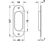 Flush Pull Hdl 127x45x9mm SSS