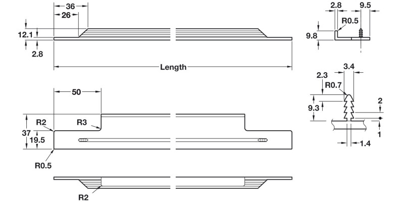 Portobello Profile Hdl Alu SS Eff 298mm