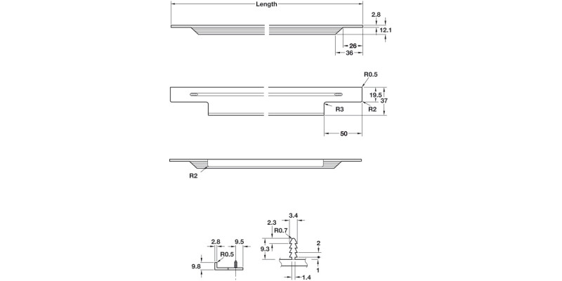 Portobello Profile Hdl Alu SS Eff 148mm