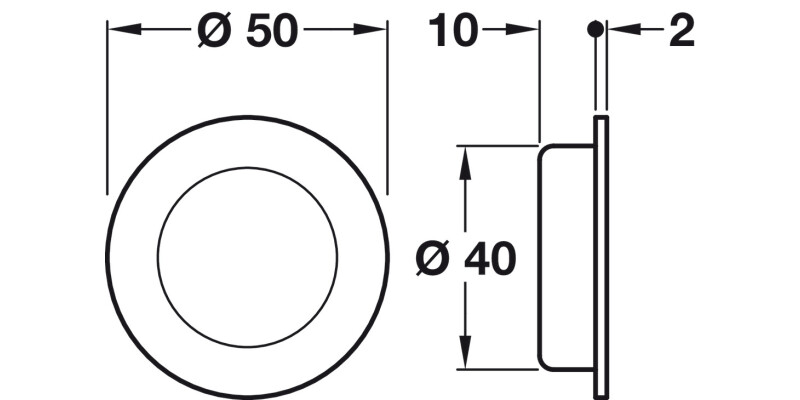 Startec Flush Pull Hdl D50mm SSS
