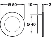 Startec Flush Pull Hdl D50mm SSS