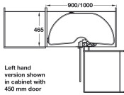 ProArc Powerslide PO 900/1000mm LH DGrey