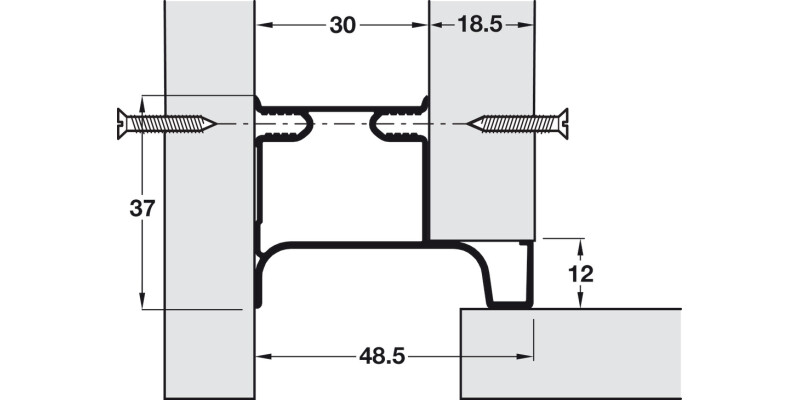 Gola D Vert End Profile 2.67m Alu Black