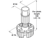 Plinth Foot/Leg Adj 100mm Pl Black