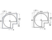 3/4 Carousel H708-754mm/D720mm CrWht