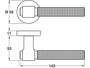 Axes-T Lever Hdls/Rd Rose 52mm ZA BN Blk