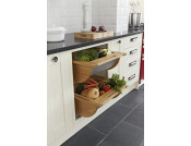 PO Veg Basket Set 600mm Lacq Oak/St St