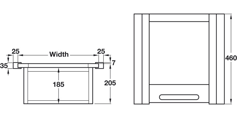 PO Veg Basket Set 600mm Lacq Oak/St St