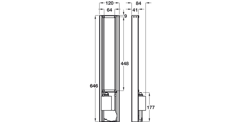 LED TV Lift Tele 460mm 2 Sec wo AutoRev