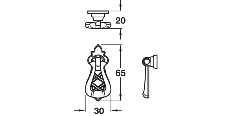 Caxton Drop Hdl ZA Bronze/Brushed 30mm