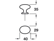 Chester Knob ZA Ant Brass D40x29x35mm