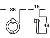 Drop Ring Handle Ant Brass D38mm