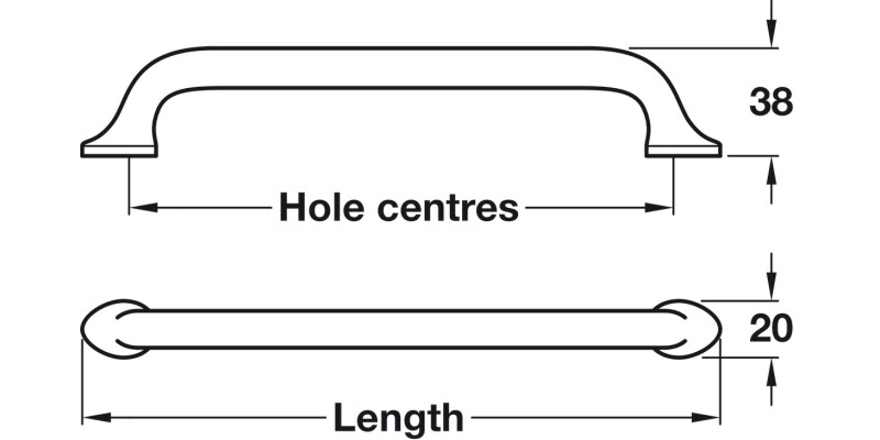 Rio Pull Hdl Brass Pol Nkl 160mm cc