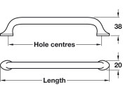 Rio Pull Hdl Brass Pol Nkl 160mm cc
