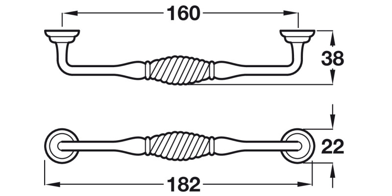Twister D Pull Hdl ZA Ant Pew 160mm cc