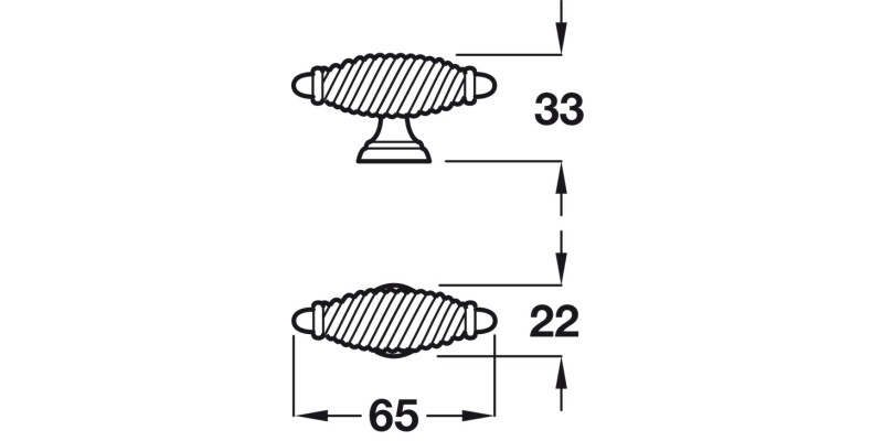 Twister Pull Hdl ZA Ant Pew 65x22mm