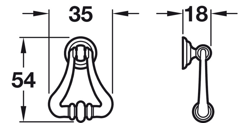 Drop Pendant Hdl ZA Ant Brass 35x54mm