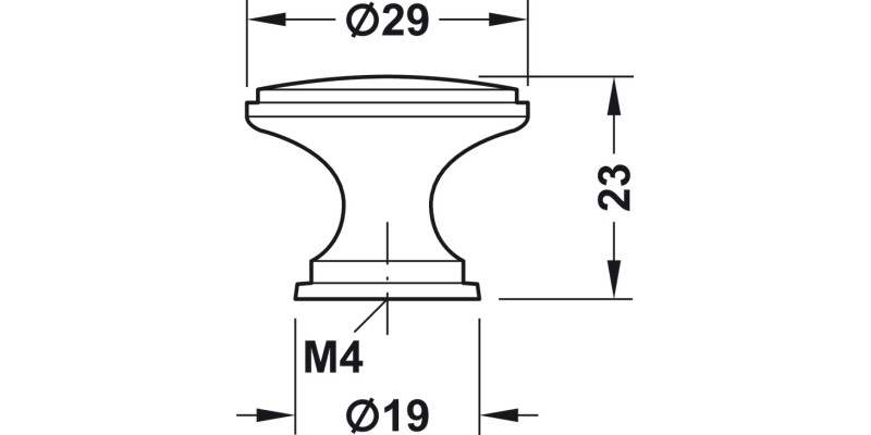 Angus Knob ZA Matt Nickel D30x23mm