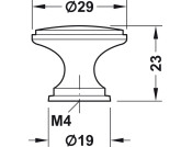 Angus Knob ZA Matt Nickel D30x23mm