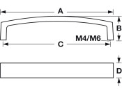 Mulberry D Pull Hdl Brs Pol Nkl 128mm cc