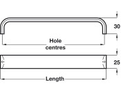Pembridge D Pull Hdl Alu BN 128mm cc