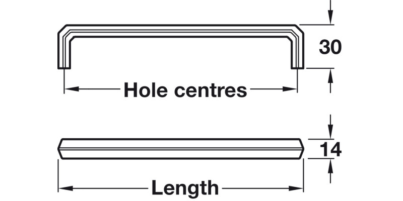 Tarvos Pull Handle ZA Graphite 128mm cc