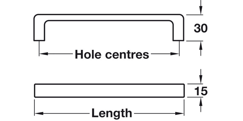 Encanto Pull Handle ZA Graphite 320mm cc