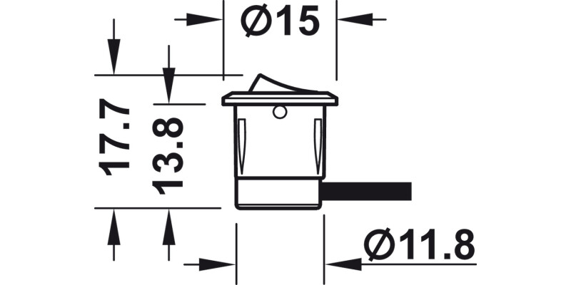 Loox LED Rocker Switch D15mm Blk