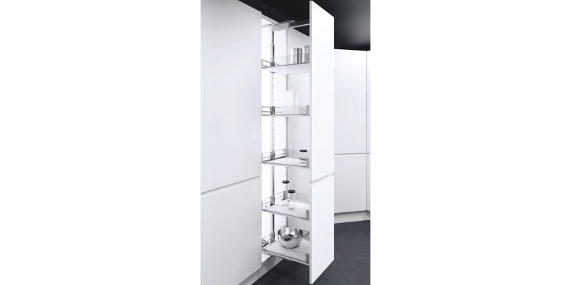 Pull Out Larder Unit, Artline Glass Sided Wire Baskets, VS TAL Larder
