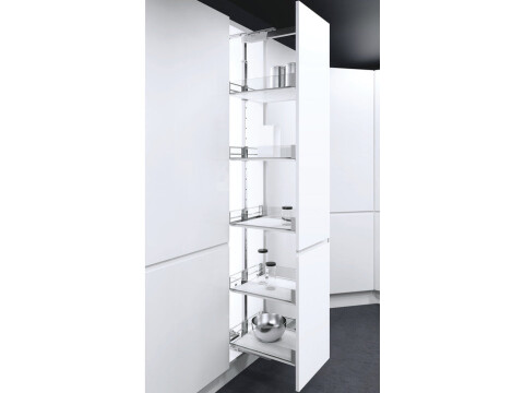 Pull Out Larder Unit, Artline Glass Sided Wire Baskets, VS TAL Larder